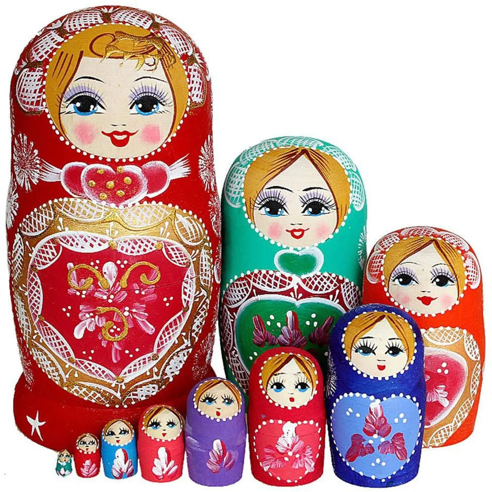 Montessori Set of 10 Hand Painted Traditional Russian Dolls for Children Interactive Games Creative Educational Toys for Kids
Montessori Set of 10 Hand Painted Traditional Russian Dolls for Children Interactive Games Creative Educational Toys for Kids