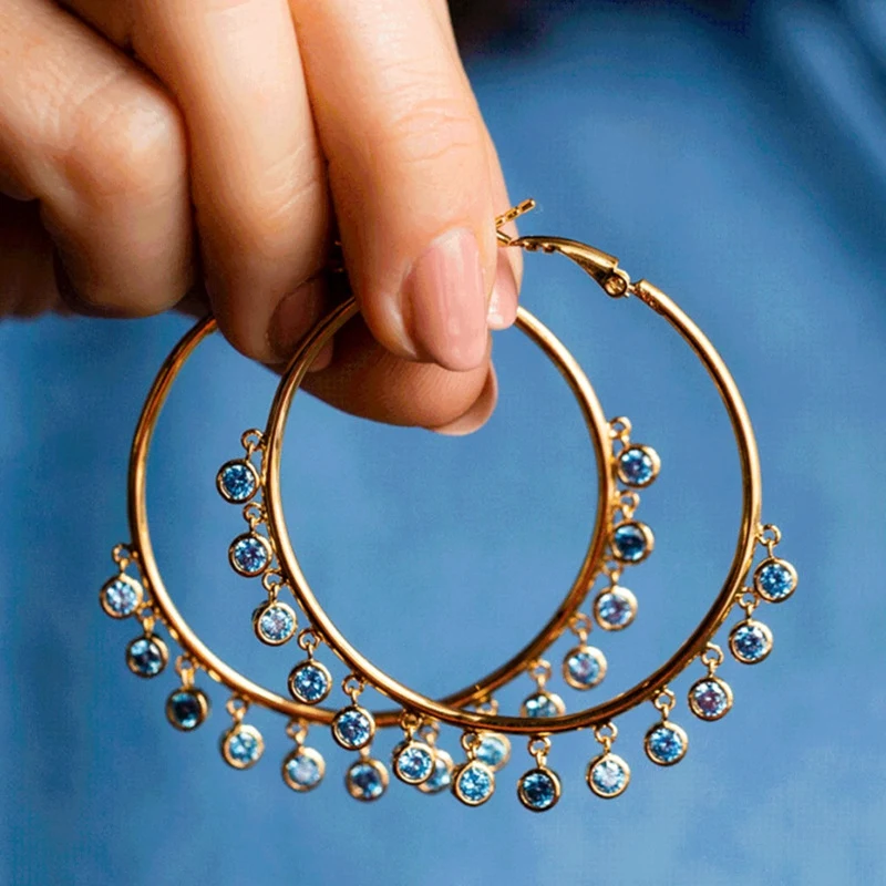 Funny Tassel Hoop Earrings For Women Big Circle Loop Gold Color Accessories Party Daily Wear Stylish Earring Large Female
Funny Tassel Hoop Earrings For Women Big Circle Loop Gold Color Accessories Party Daily Wear Stylish Earring Large Female