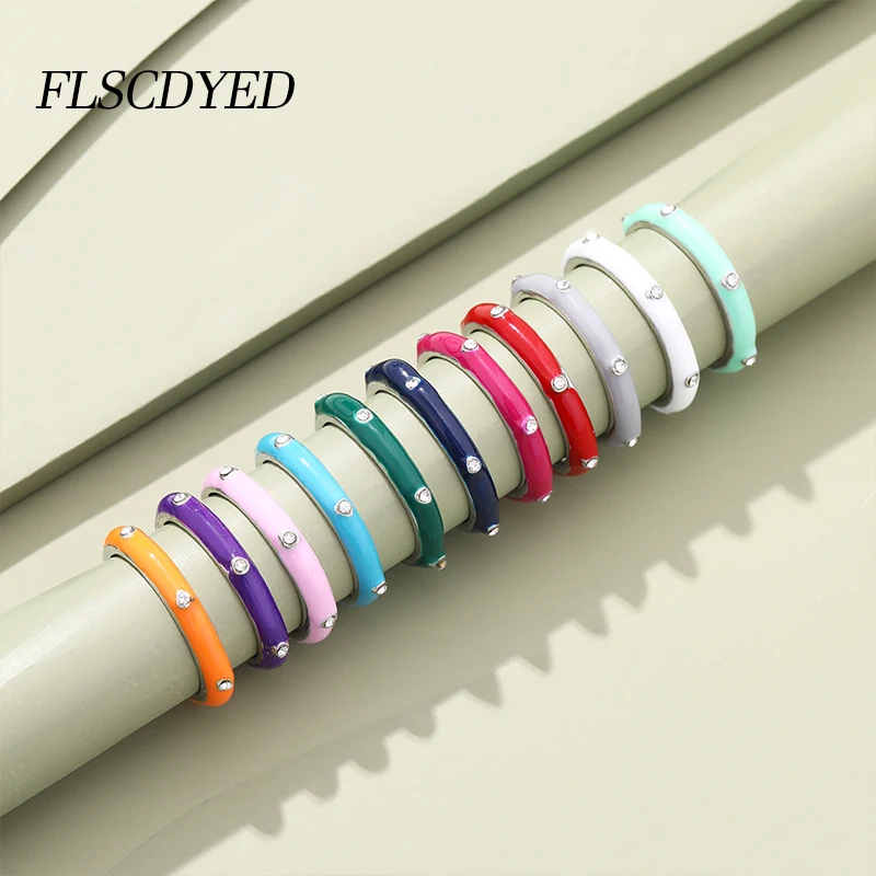 FLSCDYED 2022 Fashion Simple Oil Drop Color Ring for Woman Shining Rhinestones Party Girl's Finger Rings Couple Gift Jewelry
FLSCDYED 2022 Fashion Simple Oil Drop Color Ring for Woman Shining Rhinestones Party Girl's Finger Rings Couple Gift Jewelry