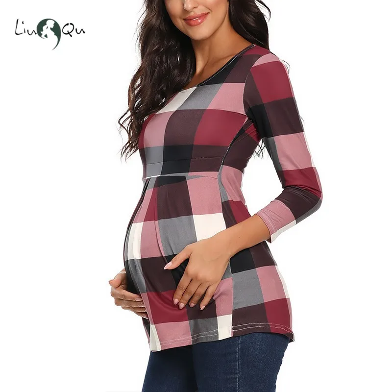 Модные топы для беременных женщин повседневные футболки с длинным рукавом
