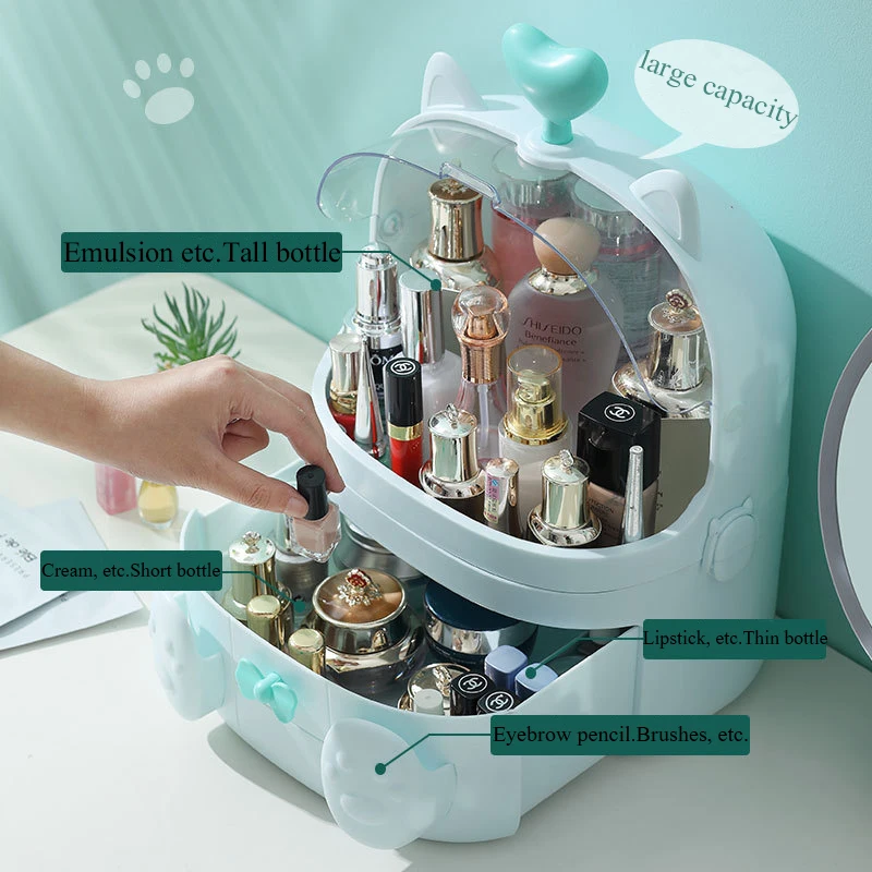Cat Shape Transparent Makeup Organizer Cute Cosmetic Storage Box Student Desktop Organizer Girl Creative Beauty Box Droshipping
Cat Shape Transparent Makeup Organizer Cute Cosmetic Storage Box Student Desktop Organizer Girl Creative Beauty Box Droshipping