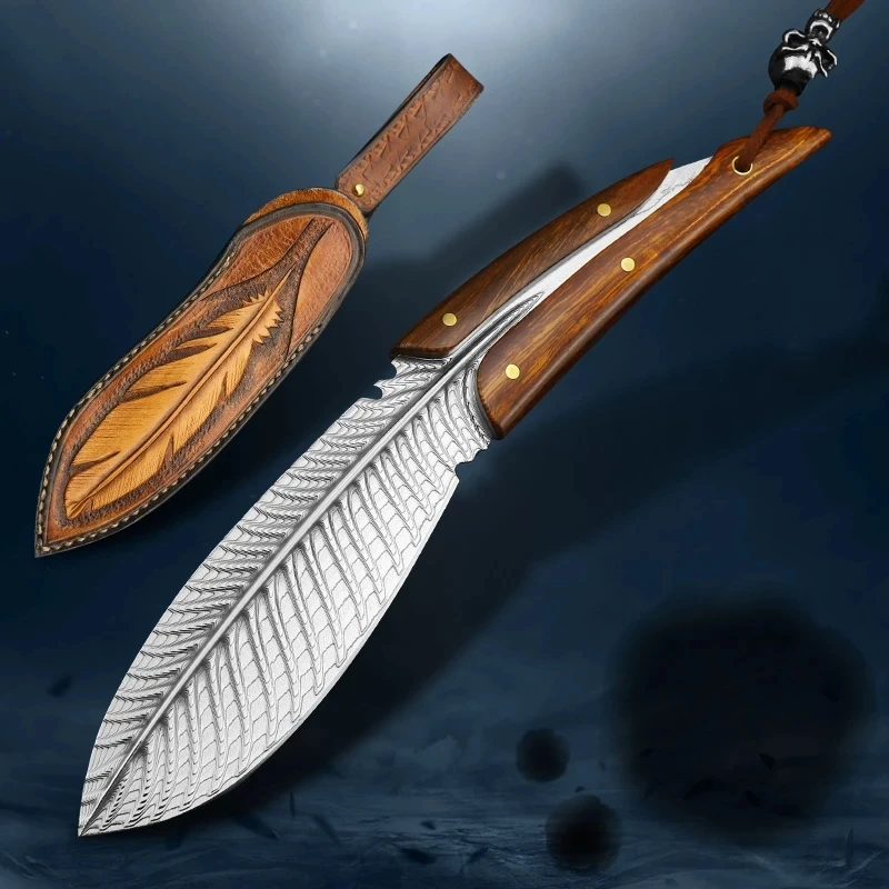 Damascus Steel Feather Outdoor Straight Hunting Knife Survival Fixed Blade Camping Knive Men's Gift Hobby Collectibles
Damascus Steel Feather Outdoor Straight Hunting Knife Survival Fixed Blade Camping Knive Men's Gift Hobby Collectibles