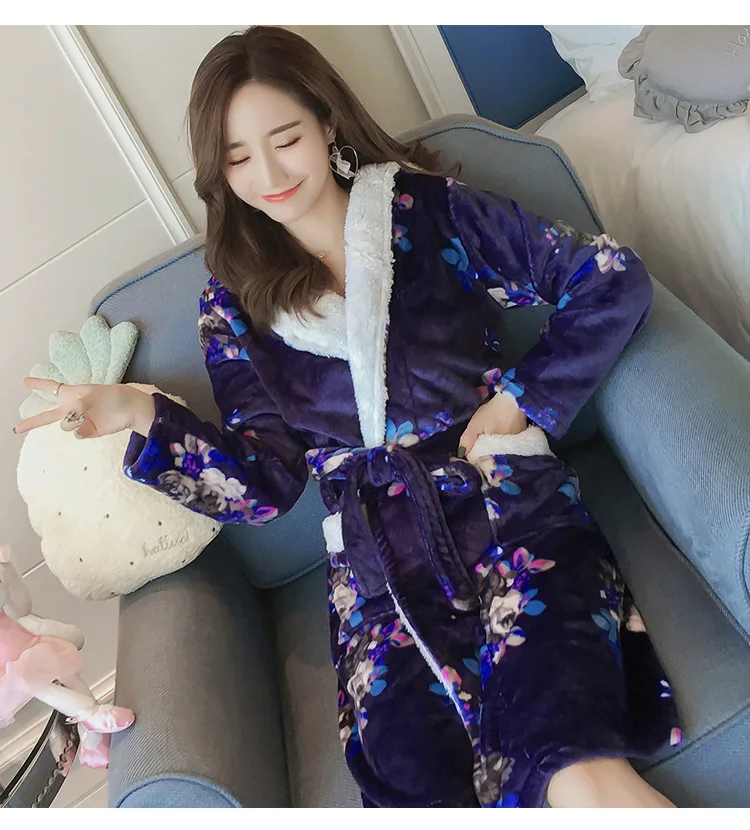 Winter Bathrobe Women Pajamas Bath Flannel Warm Robe Sleepwear Womens Robes Coral Velvet Cartoon Nightgowns Girl Home Clothing
Winter Bathrobe Women Pajamas Bath Flannel Warm Robe Sleepwear Womens Robes Coral Velvet Cartoon Nightgowns Girl Home Clothing
