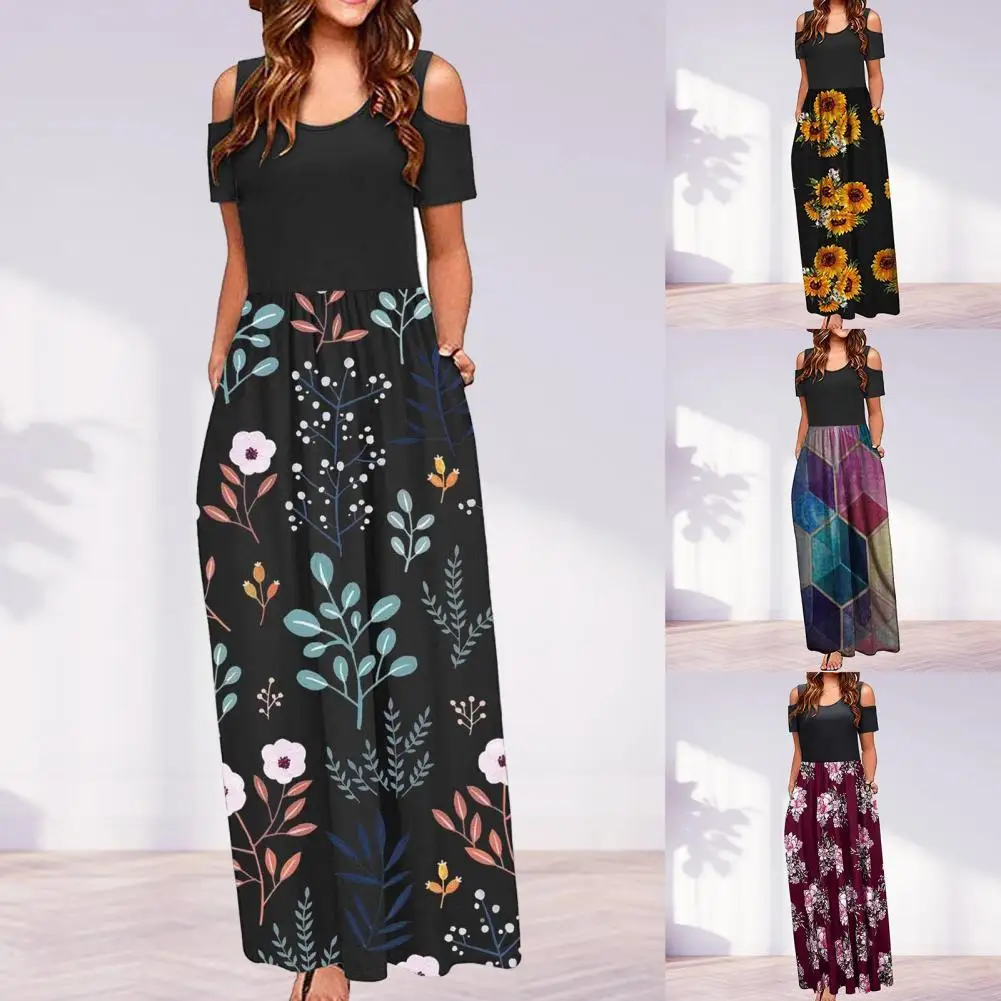 Dress Fashion Floral Print Round Neck Dress Women Long Dress Short Sleeve for Dating
Dress Fashion Floral Print Round Neck Dress Women Long Dress Short Sleeve for Dating
