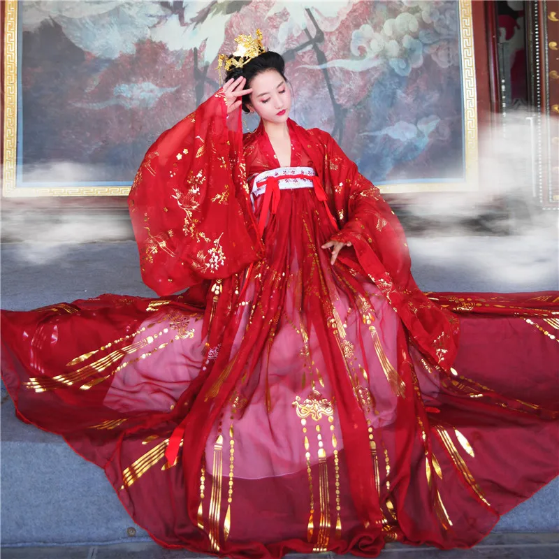 Oriental Ancient Tang Dynasty Hanfu Dress Woman Chinese Traditional Dance Costumes Red Elegant Fairy Folk Performance Clothing
Oriental Ancient Tang Dynasty Hanfu Dress Woman Chinese Traditional Dance Costumes Red Elegant Fairy Folk Performance Clothing