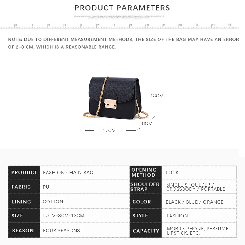 Fashion Ladies Handbag Casual Sling Chain Crossbody Messenger Shoulder Travel PU Envelope Flap Mini Bags
Fashion Ladies Handbag Casual Sling Chain Crossbody Messenger Shoulder Travel PU Envelope Flap Mini Bags