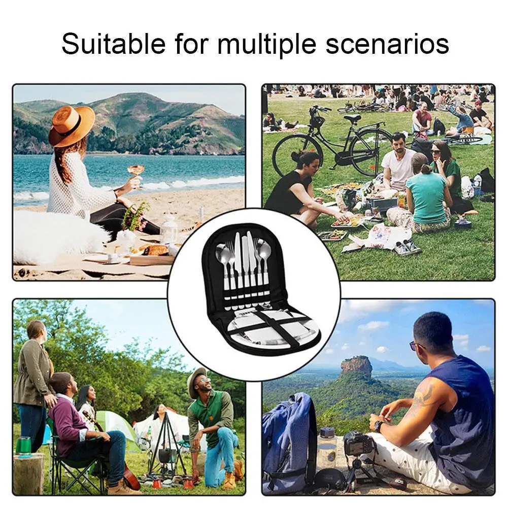 Camping Outdoor Picnic Silverware Kit Steel Plate Spoon Outdoor BBQ Napkin Wine Travel Set Opener A7T2 Kitchen Utensil E7G5
Camping Outdoor Picnic Silverware Kit Steel Plate Spoon Outdoor BBQ Napkin Wine Travel Set Opener A7T2 Kitchen Utensil E7G5