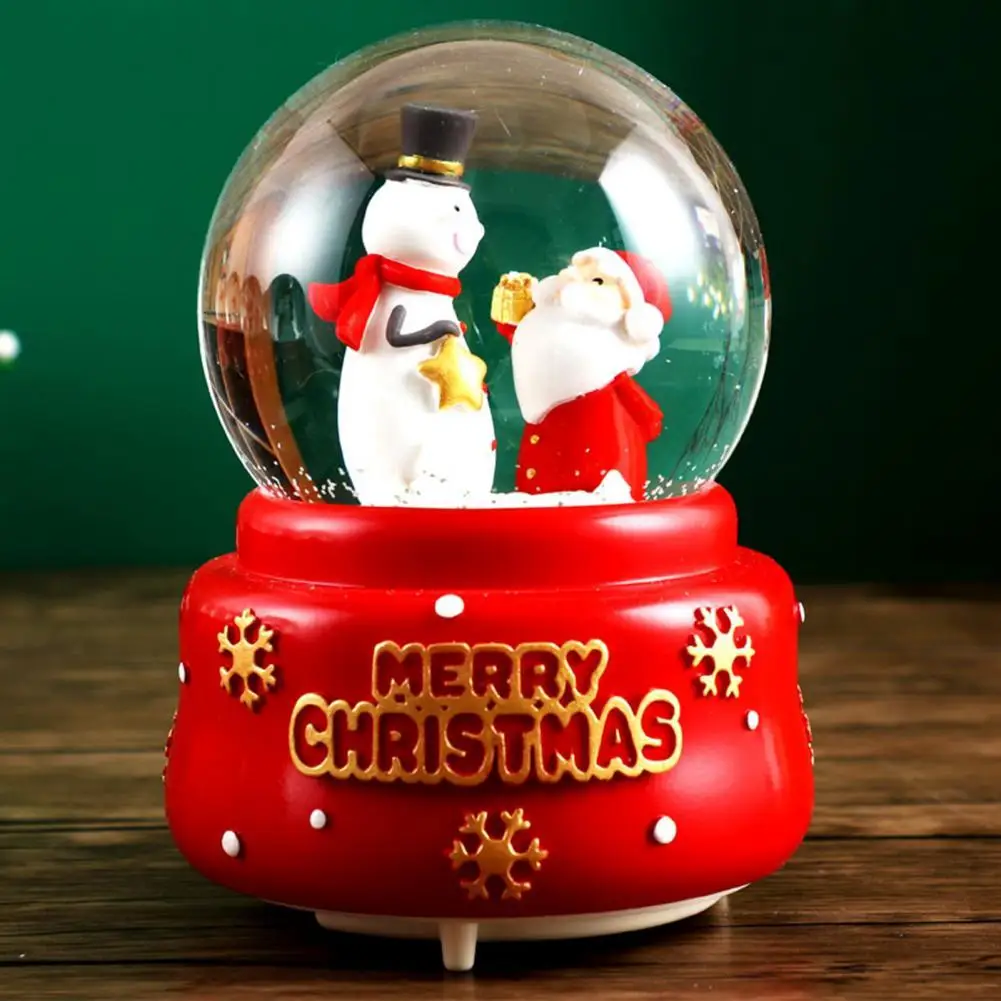 

Snow Globe Eco-friendly Display with Colorful Lighting Party Decoration Music Snow Globe Santa Claus Snow Globe