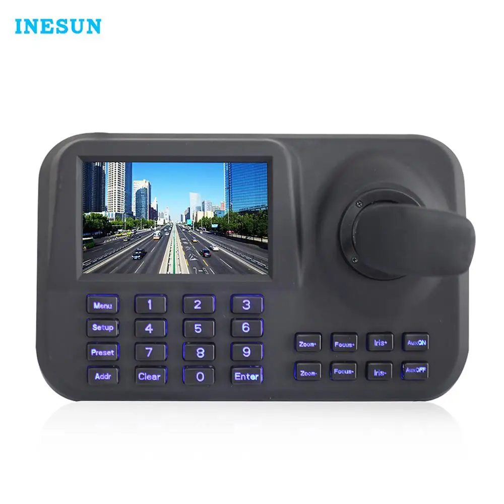 Inesun Onvif CCTV IP PTZ 3D Джойстик сетевая клавиатура контроллер с 5-дюймовым HD ЖК-экраном для IP PTZ камеры
Inesun Onvif CCTV IP PTZ 3D Джойстик сетевая клавиатура контроллер с 5-дюймовым HD ЖК-экраном для IP PTZ камеры