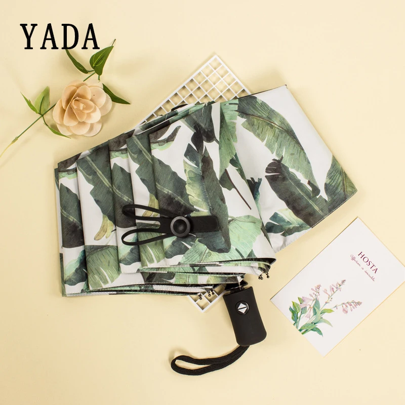 

YADA High Quality Flower&Leaves Automatic Umbrella Women Uv Sunny&Rainy Umbrellas For Womens Windproof Folding Umbrellas YS857
