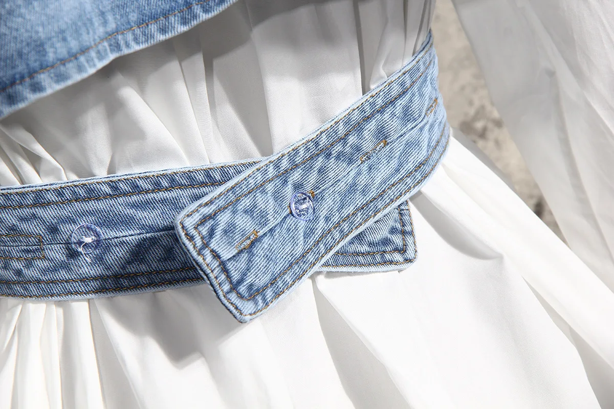 Women New Autumn Fashion Denim Vest White Cotton Shirt Two Pieces Puff Sleeve Blouse Top Shirt 2021 Casual Shirts Streetwear
Women New Autumn Fashion Denim Vest White Cotton Shirt Two Pieces Puff Sleeve Blouse Top Shirt 2021 Casual Shirts Streetwear