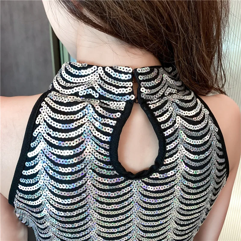 Women Elegant Sexy Nightclub Party Evening Sequins Tassel Hollow Out Slim Dress
Women Elegant Sexy Nightclub Party Evening Sequins Tassel Hollow Out Slim Dress