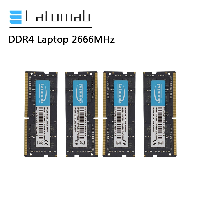 Latumab DDR4 RAM 4G 8G 16G 2666MHz Laptop Memory PC4-21300 260Pins SODIMM 1.2V Memoria RAM DDR4 Notebook Memory Module
Latumab DDR4 RAM 4G 8G 16G 2666MHz Laptop Memory PC4-21300 260Pins SODIMM 1.2V Memoria RAM DDR4 Notebook Memory Module