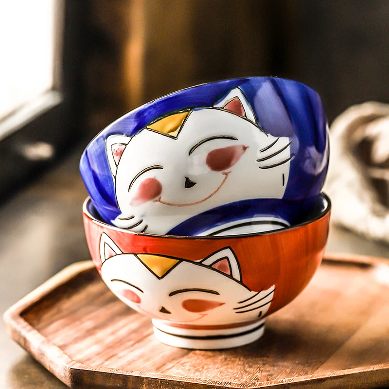 2-piece Cartoon Cat Bowl Ceramic Rice Bowl Cute Kitten Design Salad Bowl Maneki Neko Gift Household Dinnerware 4.5 inch
2-piece Cartoon Cat Bowl Ceramic Rice Bowl Cute Kitten Design Salad Bowl Maneki Neko Gift Household Dinnerware 4.5 inch