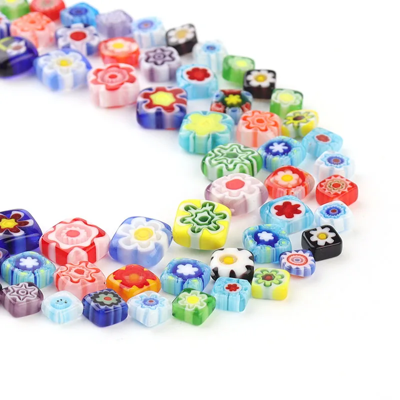 6 8 10mm Rhombus Shaped Millefiori Flower Patterns Stripe Lampwork Glass Beads for Jewelry Making DIY Bracelet Accessories
6 8 10mm Rhombus Shaped Millefiori Flower Patterns Stripe Lampwork Glass Beads for Jewelry Making DIY Bracelet Accessories