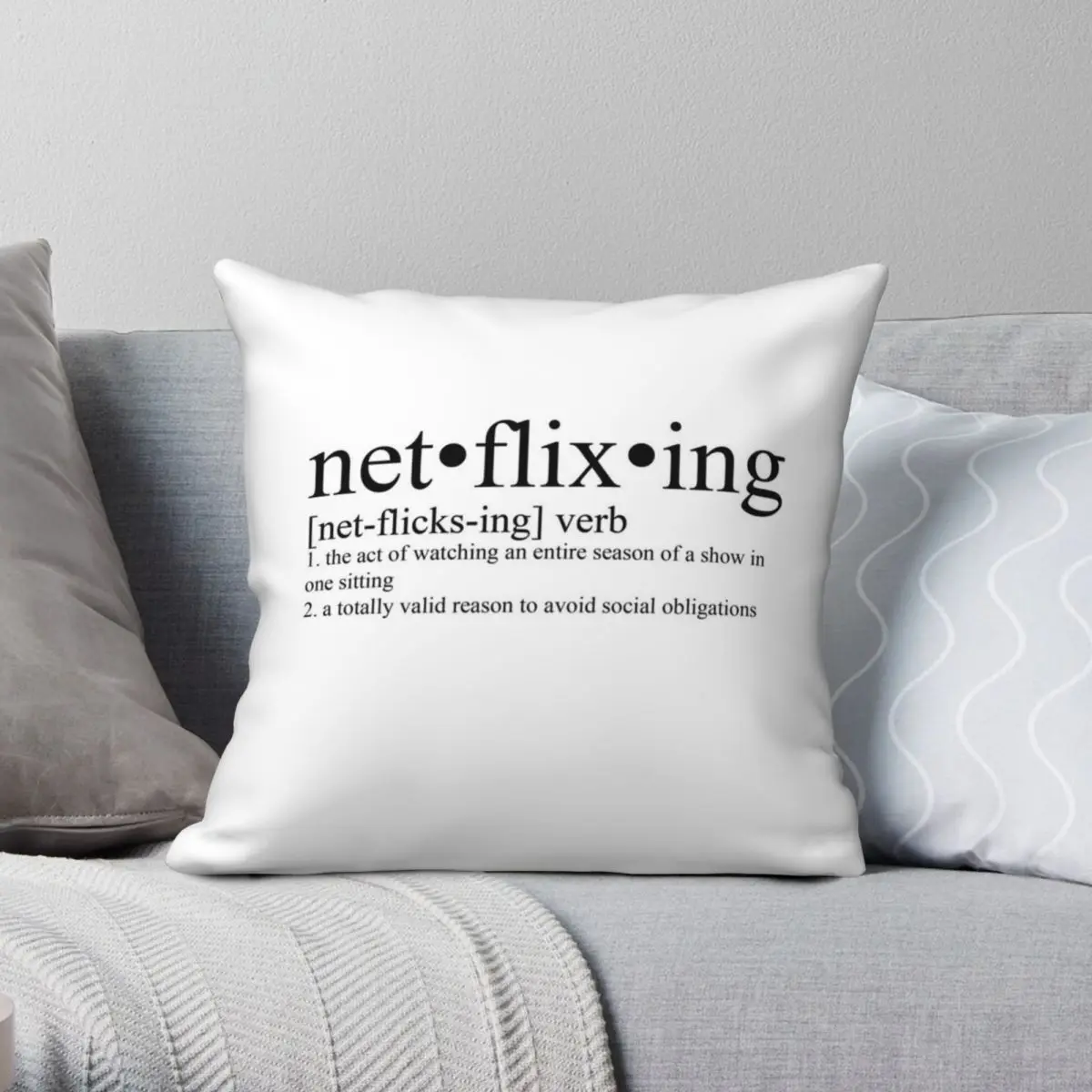 Netflixing Definition Square Pillowcase Polyester Linen Velvet Creative Zip Decor Sofa Seater Cushion Cover
Netflixing Definition Square Pillowcase Polyester Linen Velvet Creative Zip Decor Sofa Seater Cushion Cover