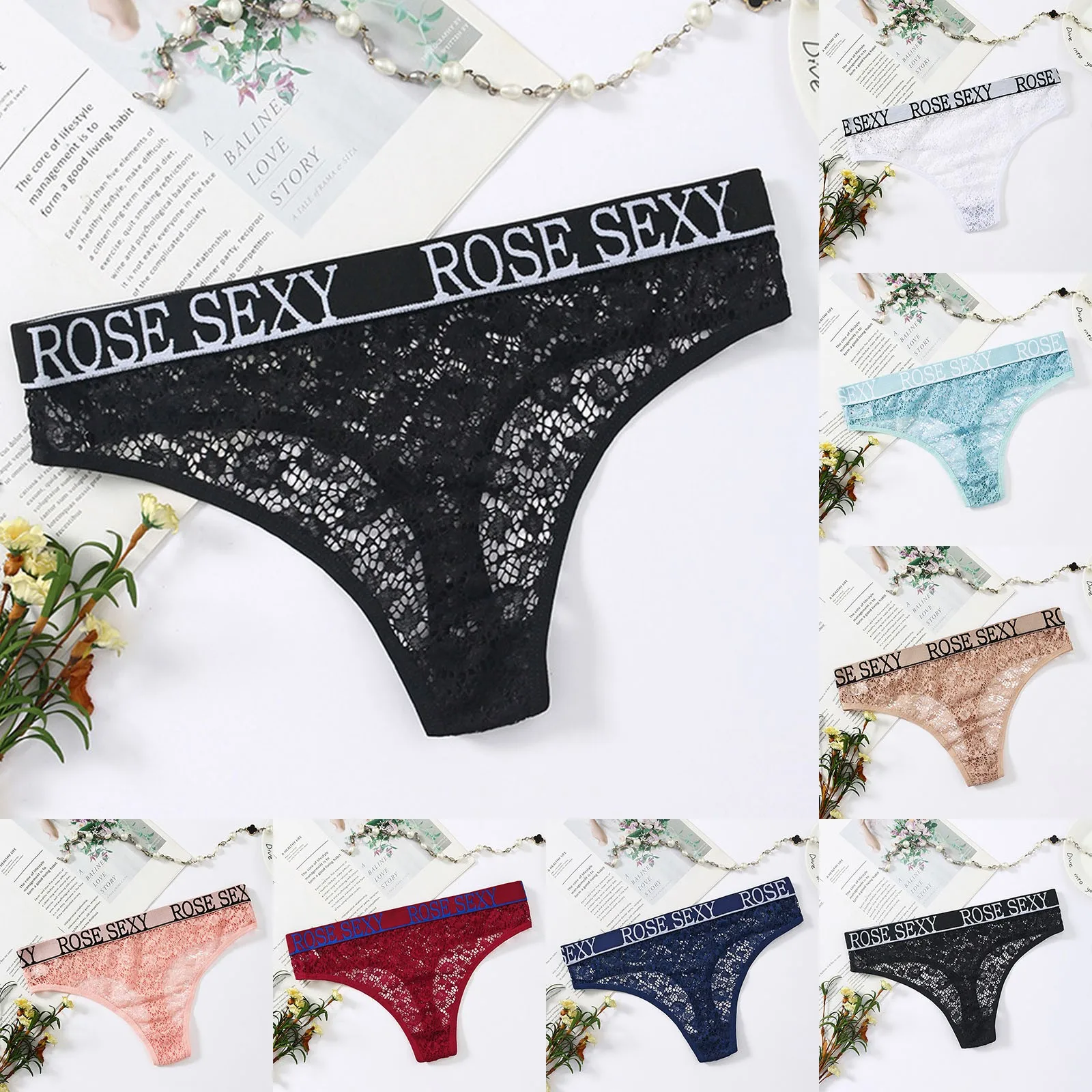 Underwear Thongs Breathable Lingerie Panties G-string Hollow Out women cotton panties Lace letters thong Floral Letter Printed
Underwear Thongs Breathable Lingerie Panties G-string Hollow Out women cotton panties Lace letters thong Floral Letter Printed