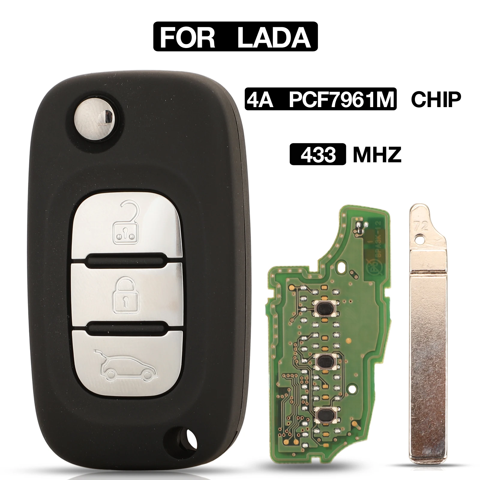 jingyuqin Original Replace Uncut Flip Remote Key Fob 3 Button 433MHz 4A PCF7961M For LADA Vesta XRAY X-RAY 2015-2019 TWB1G767
jingyuqin Original Replace Uncut Flip Remote Key Fob 3 Button 433MHz 4A PCF7961M For LADA Vesta XRAY X-RAY 2015-2019 TWB1G767