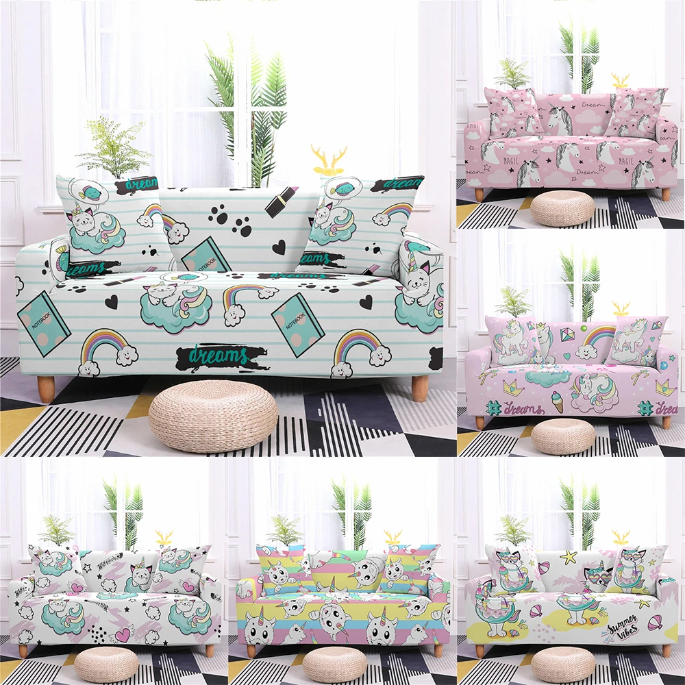 Cartoon Printed Stretch Elastic Sofa Cover Unicorn Sofa Cover Slip-resistant Sectional Slipcovers Sofa Non-Slip Couch Cover
Cartoon Printed Stretch Elastic Sofa Cover Unicorn Sofa Cover Slip-resistant Sectional Slipcovers Sofa Non-Slip Couch Cover