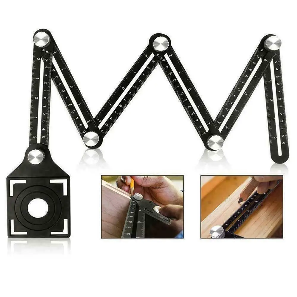 High Quality Universal Ruler Aluminum Alloy Convenient Six-Sided Multifunction Black Angle Measuring Tool Instrument DIY
High Quality Universal Ruler Aluminum Alloy Convenient Six-Sided Multifunction Black Angle Measuring Tool Instrument DIY