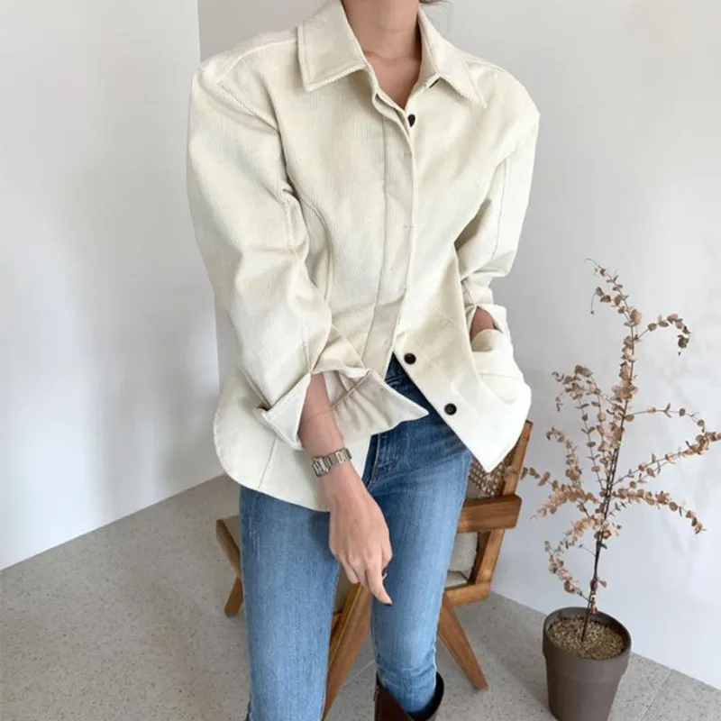 New Spring Autumn OL Elegant Vintage Chic Corduroy Shirt Women Solid Blouses Tops Loose Lapel Long Sleeve Woman Shirts
New Spring Autumn OL Elegant Vintage Chic Corduroy Shirt Women Solid Blouses Tops Loose Lapel Long Sleeve Woman Shirts