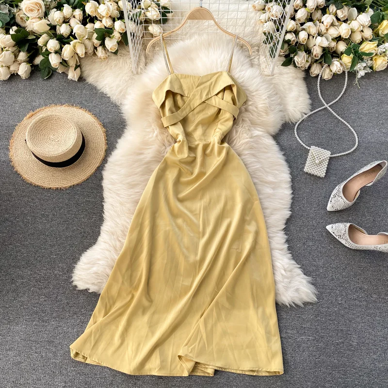 2021 Spring New Arrivals Solid Color Sleeveless Square Collar High Waist Open Back Pullover A-line Long Dress Z988
2021 Spring New Arrivals Solid Color Sleeveless Square Collar High Waist Open Back Pullover A-line Long Dress Z988