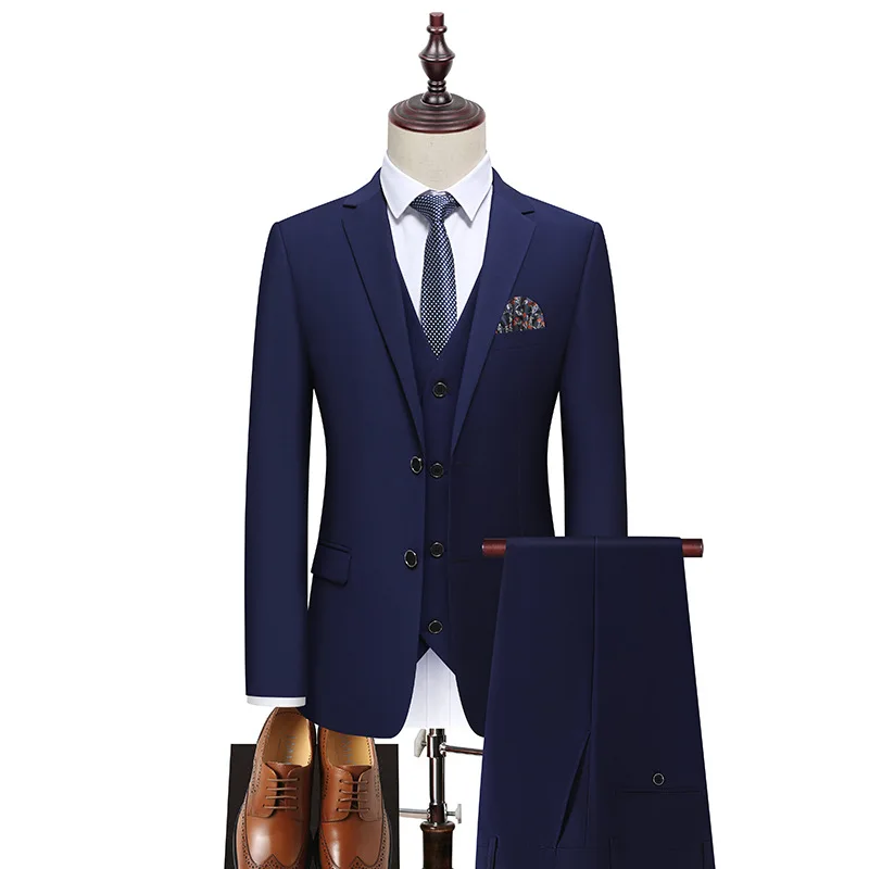 new Luxury 3 piece men's wedding suit fashion Male slim solid color business office suit sets large size men Blazer+pants + vest
new Luxury 3 piece men's wedding suit fashion Male slim solid color business office suit sets large size men Blazer+pants + vest