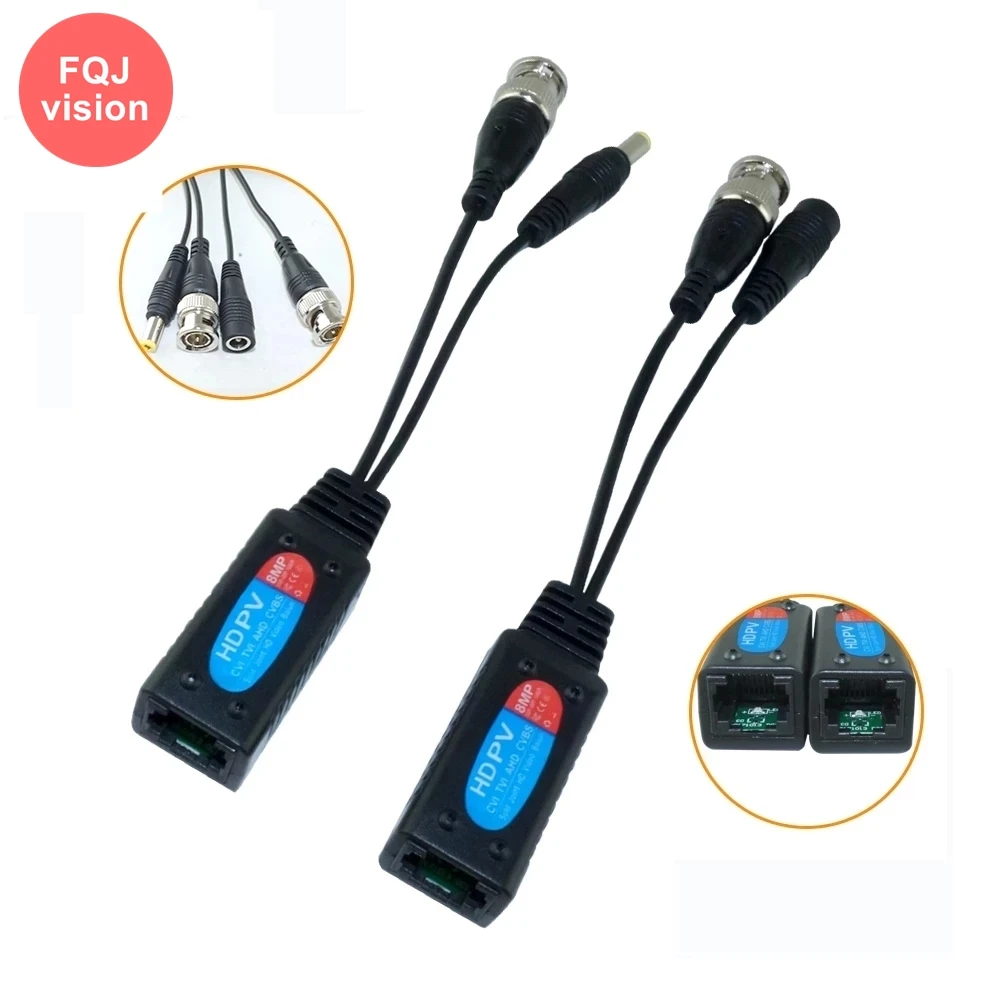 5 Pairs/Lot HD AHD Surveillance Camera Video Balun BNC DC to RJ45 Converter Transmitter for HD 5MP 8MP AHD TVI CVI CVBS Camera 
5 Pairs/Lot HD AHD Surveillance Camera Video Balun BNC DC to RJ45 Converter Transmitter for HD 5MP 8MP AHD TVI CVI CVBS Camera