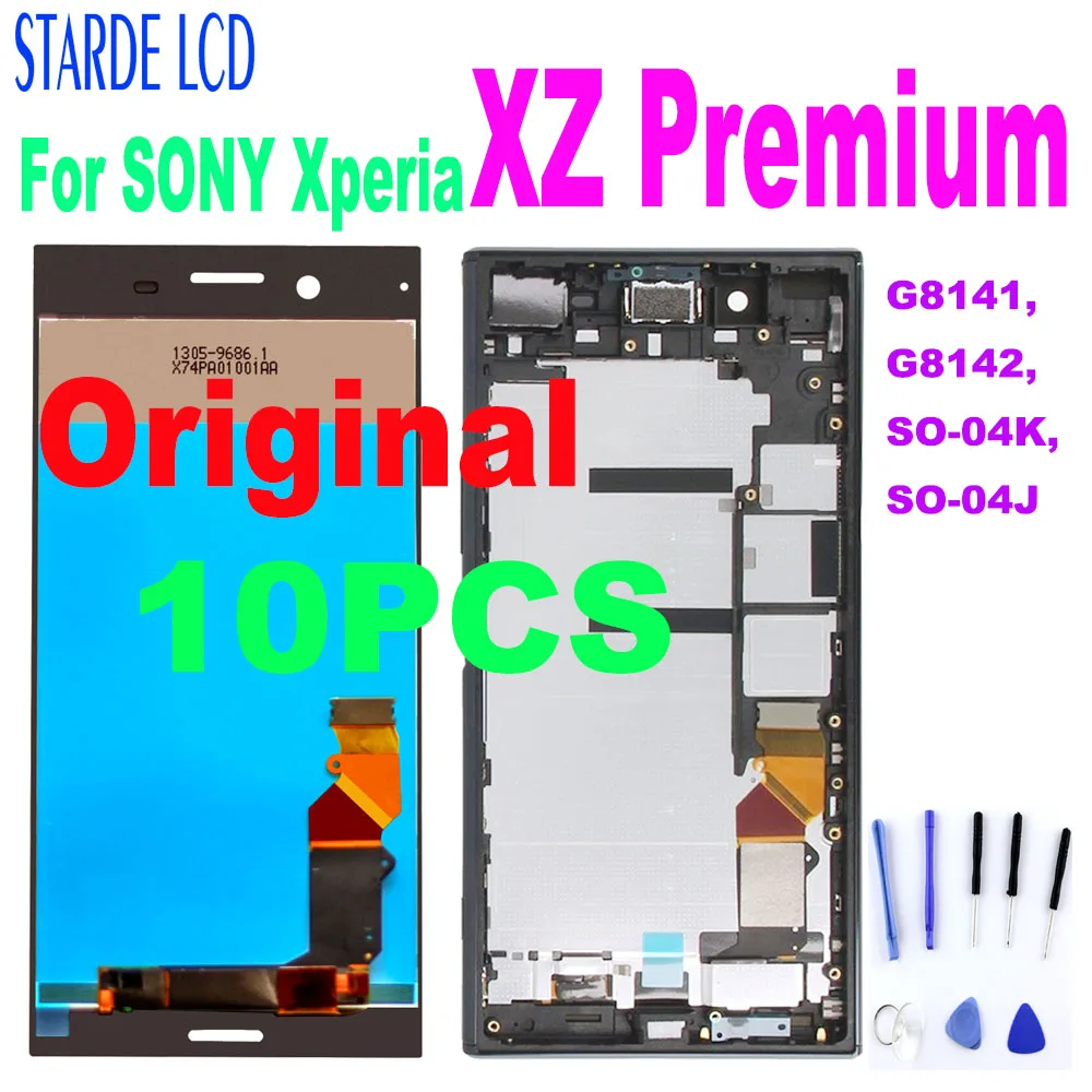 

Дигитайзер сенсорного ЖК-экрана в сборе для SONY Xperia XZ, дисплей премиум класса с рамкой G8141 G8142, 10 шт., оригинал