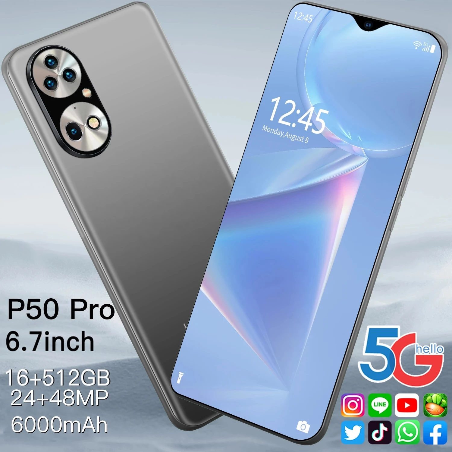 Смартфон HUAWA P50 Pro, 10 ядер, 6000 мАч, 16 + 512 ГБ, 24 + 48 Мп, 6,7 дюйма
Смартфон HUAWA P50 Pro, 10 ядер, 6000 мАч, 16 + 512 ГБ, 24 + 48 Мп, 6,7 дюйма