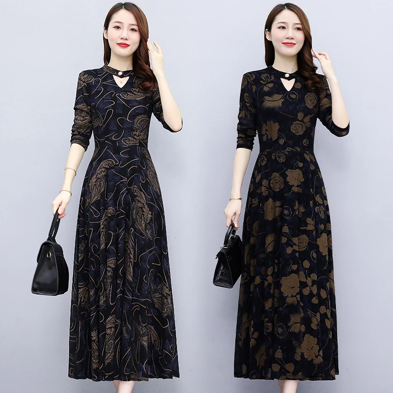2021 Spring Autumn O-neck Flower Printed Midi Dress Fashion New Long Sleeve Slim Long Dress Women Elegant Bodycon Party Vestidos
2021 Spring Autumn O-neck Flower Printed Midi Dress Fashion New Long Sleeve Slim Long Dress Women Elegant Bodycon Party Vestidos