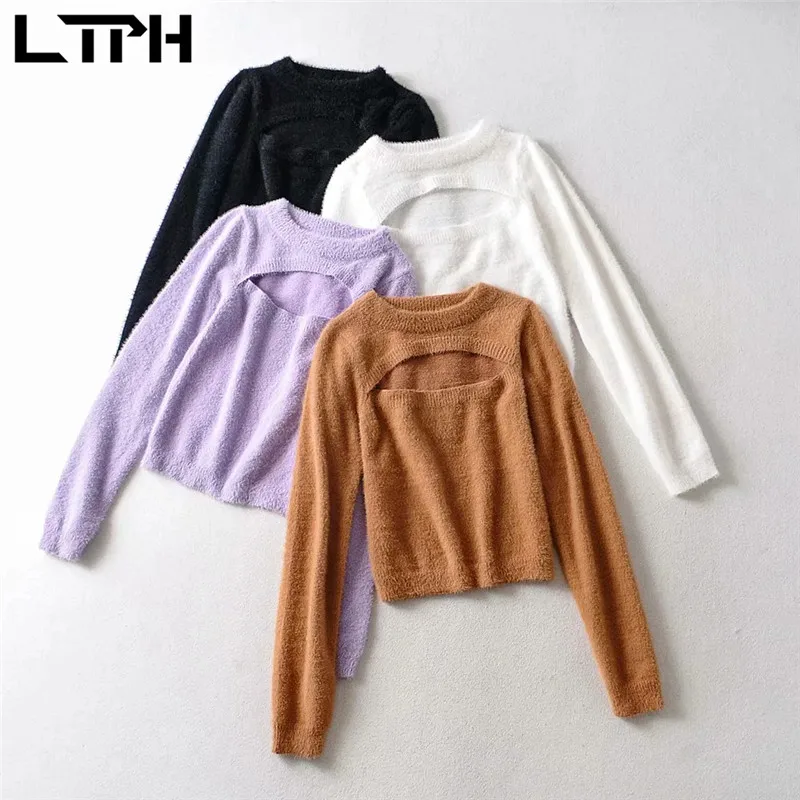 LTPH Mohair Solid color women sweaters pullovers knitted long sleeve top hollow design Slim plush Casual jumpers 2021 autumn new
LTPH Mohair Solid color women sweaters pullovers knitted long sleeve top hollow design Slim plush Casual jumpers 2021 autumn new