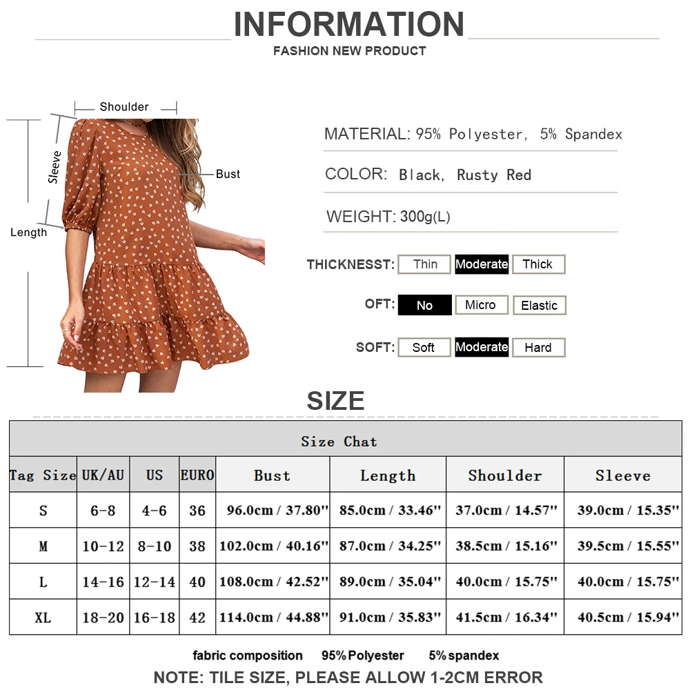 Lantern Half Sleeve Mini Dress for Women Round Neck Floral Print Ruffle Dress Casual Summer Beach Vacation Femma Vestidos D30
Lantern Half Sleeve Mini Dress for Women Round Neck Floral Print Ruffle Dress Casual Summer Beach Vacation Femma Vestidos D30