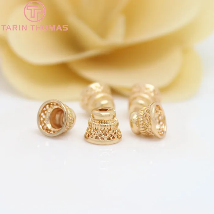 Латунные бусины с покрытием 24 каратным золотом 8 х7 мм 10 шт.|diy jewelry accessories|jewelry