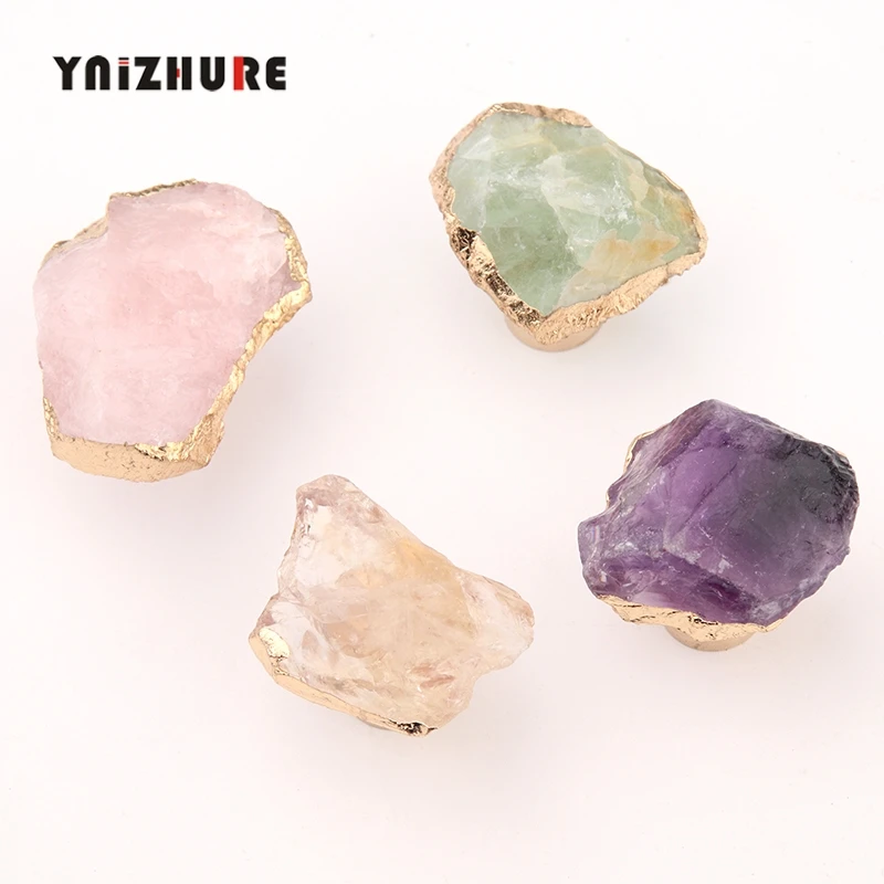 Luxury Natural Amethyst Powder Crystal Fluorite Gold Pure Copper Drawer Handle Hook Pull Cabinet Wardrobe for Furniture Knons
Luxury Natural Amethyst Powder Crystal Fluorite Gold Pure Copper Drawer Handle Hook Pull Cabinet Wardrobe for Furniture Knons