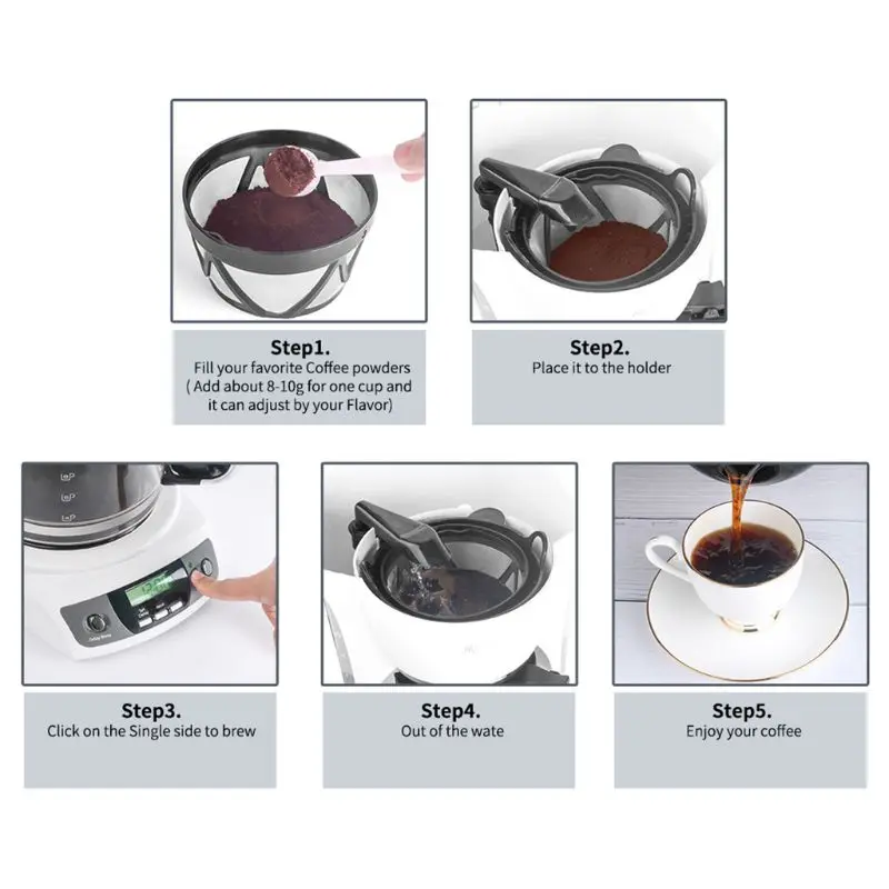 Reusable Stainless Steel Coffee Filter Basket Mesh Strainer Replacement Brewer 896A
Reusable Stainless Steel Coffee Filter Basket Mesh Strainer Replacement Brewer 896A