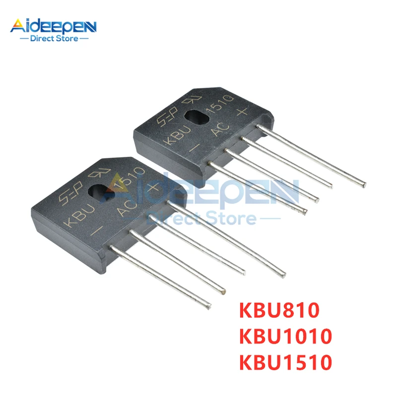 

Диодный мост KBU1510 KBU1010 KBU810, выпрямитель KBU-1000V-15A/10A/8A, 4-контактный, новый, оригинальный, 5 шт./лот