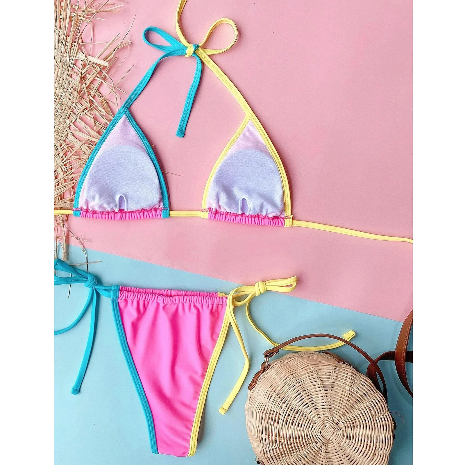 Sexy Bikini Push Up Swimwear Women Patchwork Biquinis Feminino Halter Swimsuit Tanga Swimming Bathing Suit Bandage Bikinis Set
Sexy Bikini Push Up Swimwear Women Patchwork Biquinis Feminino Halter Swimsuit Tanga Swimming Bathing Suit Bandage Bikinis Set