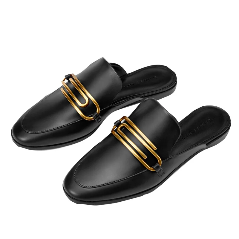 2021 New Spring women's shoes British Style Half Slippers Metal Decoration Flat Mules shoes
2021 New Spring women's shoes British Style Half Slippers Metal Decoration Flat Mules shoes