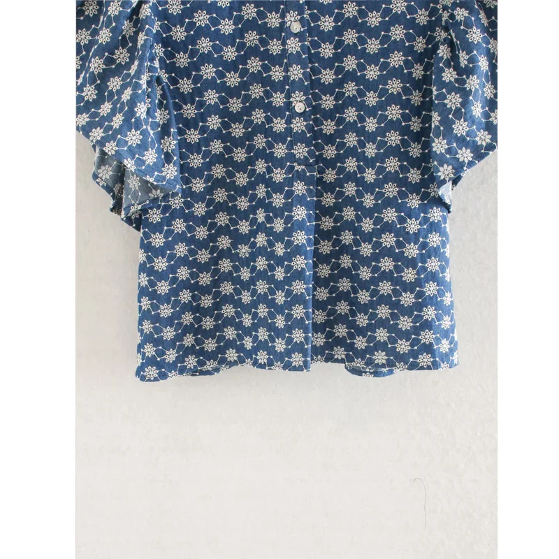 Round Neck Vintage Embroidery Female Shirt Summer New Loose Vintage Denim Foreign Style Sweet Chic Women's Tops
Round Neck Vintage Embroidery Female Shirt Summer New Loose Vintage Denim Foreign Style Sweet Chic Women's Tops
