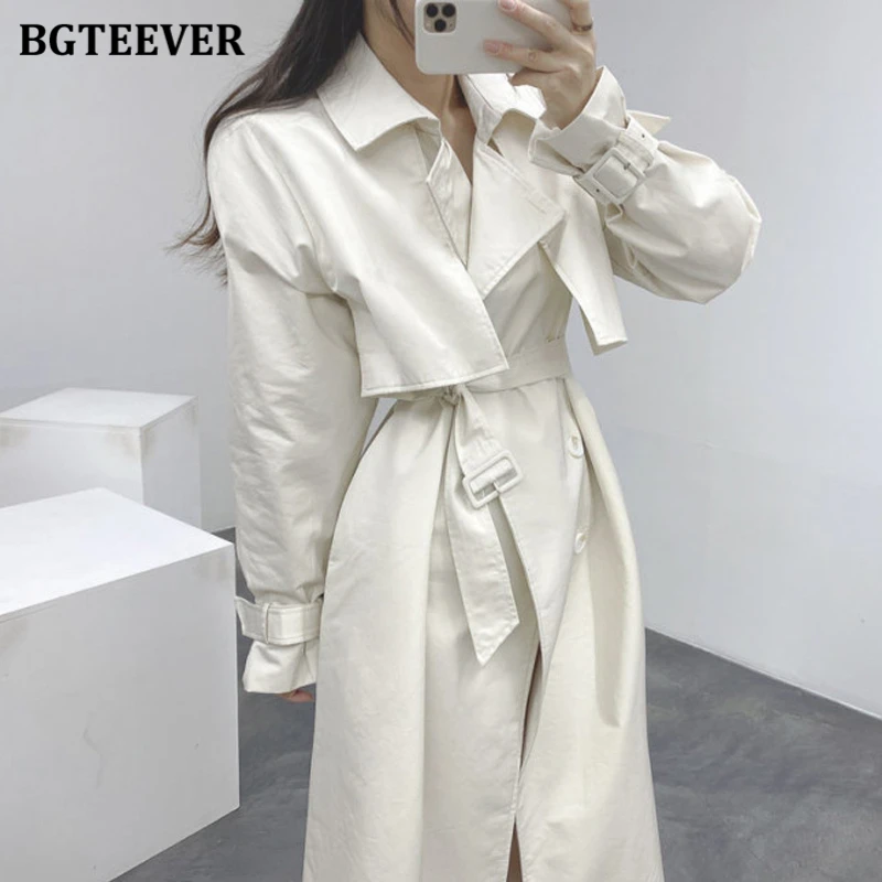 BGTEEVER Fashion Turn-down Collar Ladies Long Coat Loose Single-breasted Belted Female Trench Coats 2021 Autumn Winter Outwear
BGTEEVER Fashion Turn-down Collar Ladies Long Coat Loose Single-breasted Belted Female Trench Coats 2021 Autumn Winter Outwear