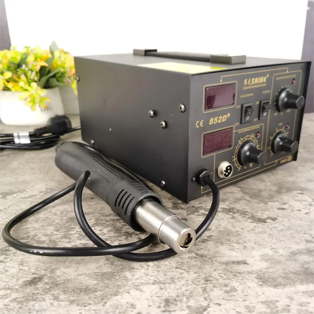 YIHUA 852D+0V 700W Pump Type Yihua 852D+ Hot Air Gun Digital Soldering Iron SMD Rework Station Better than Saike
YIHUA 852D+0V 700W Pump Type Yihua 852D+ Hot Air Gun Digital Soldering Iron SMD Rework Station Better than Saike
