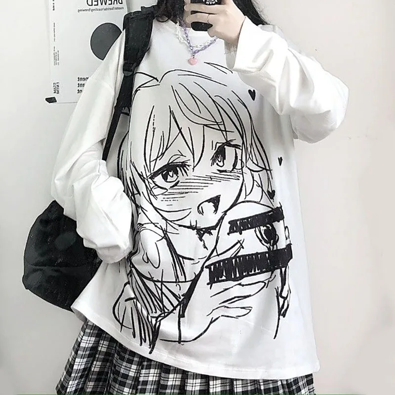 Anime Print Womens T-shirts 2021 Goth Spring Top Female Harajuku Long Sleeve Fashion MINGLIUSILI Streetwear Feminine Clothes
Anime Print Womens T-shirts 2021 Goth Spring Top Female Harajuku Long Sleeve Fashion MINGLIUSILI Streetwear Feminine Clothes