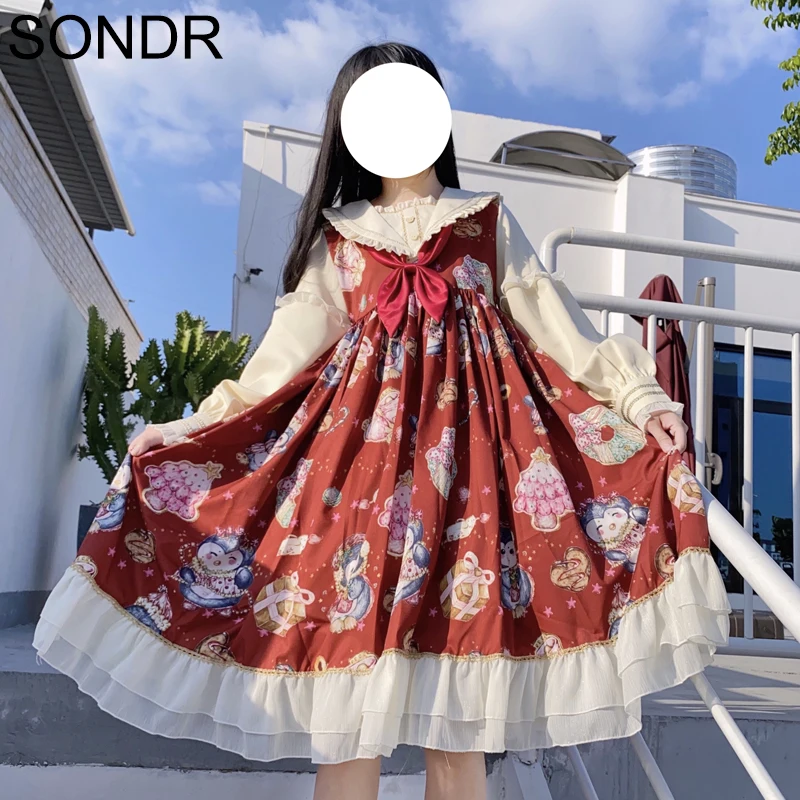 Lolita Christmas Series Dress Girls Long Sleeve Ruffle Gothic Dresses Women Tea Party Sweet Cute Kawaii Big Hem Lolita Dress OP
Lolita Christmas Series Dress Girls Long Sleeve Ruffle Gothic Dresses Women Tea Party Sweet Cute Kawaii Big Hem Lolita Dress OP