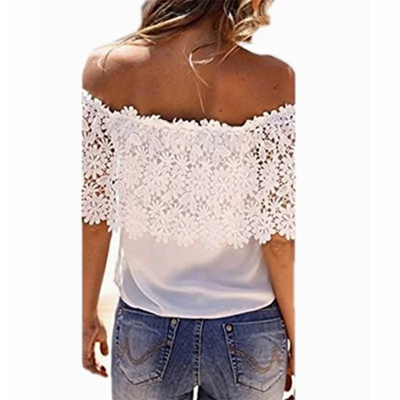 Sexy Kant Borduren Korte Mouw Lente Zomer O-hals Blouse Shirts Solid Casual Vrouwen Tops Blusa Streetwear 2XL
Sexy Kant Borduren Korte Mouw Lente Zomer O-hals Blouse Shirts Solid Casual Vrouwen Tops Blusa Streetwear 2XL