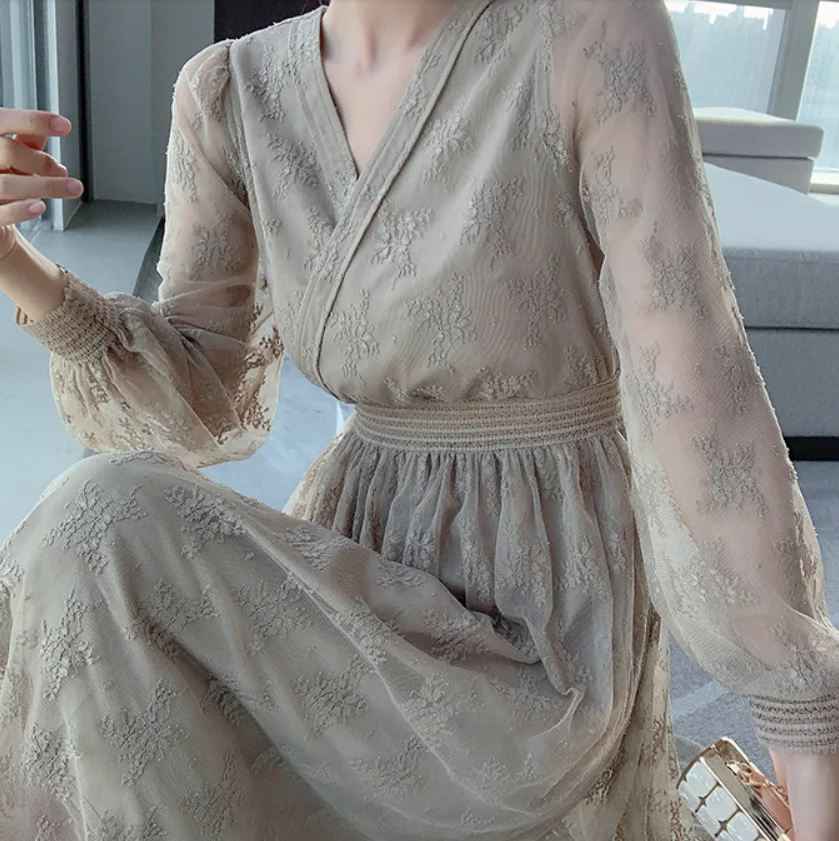 Ladies Autumn Mesh Lace Chiffon Dress Floral Women's Spring and Autumn Fall Waist Fashion Skirt
Ladies Autumn Mesh Lace Chiffon Dress Floral Women's Spring and Autumn Fall Waist Fashion Skirt