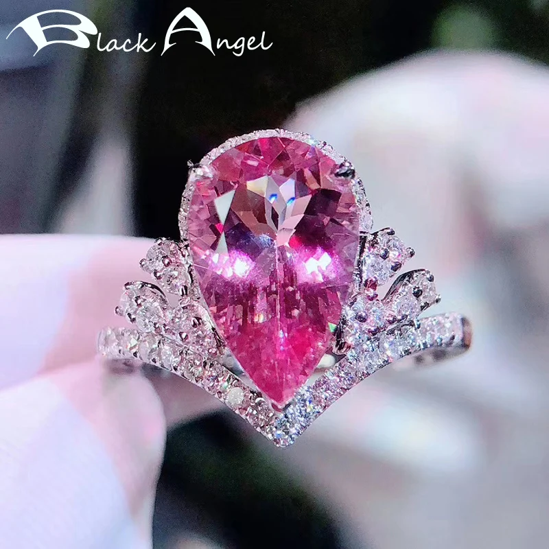 BLACK ANGEL 925 Silver Water Drop Shaped Pink Tourmaline Gemstone Adjustable Ring For Women Wedding Jewelry Christmas Gift
BLACK ANGEL 925 Silver Water Drop Shaped Pink Tourmaline Gemstone Adjustable Ring For Women Wedding Jewelry Christmas Gift