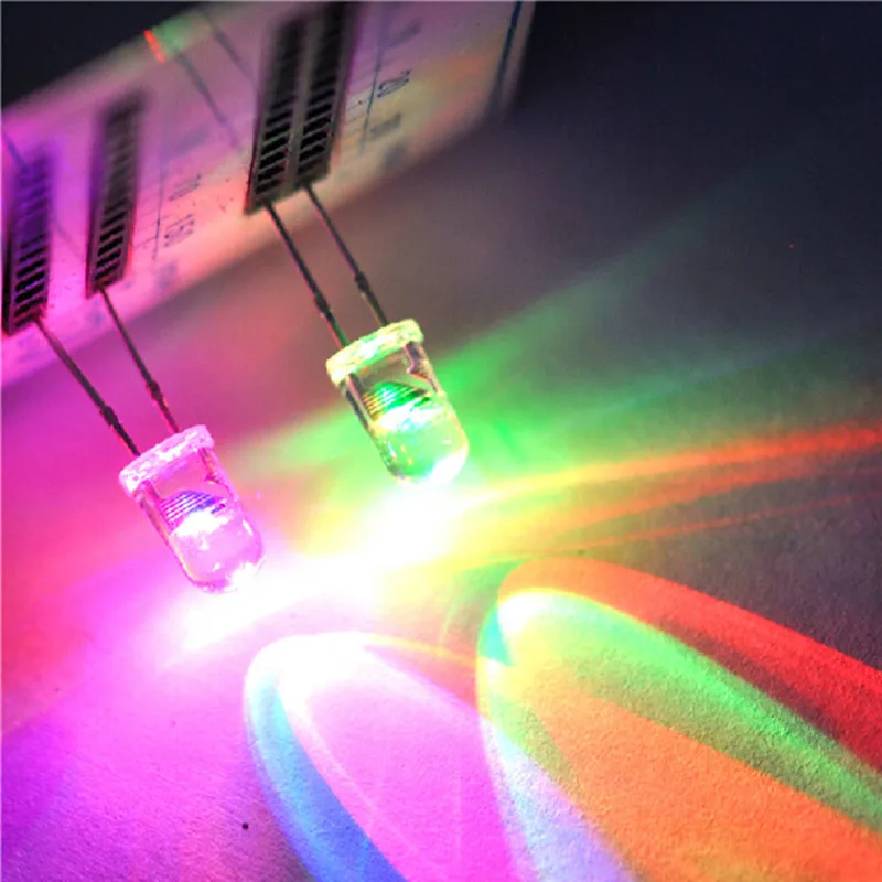 100 шт. 5 мм RGB светодиодсветодиодный Красная Зеленая синяя медленная вспышка