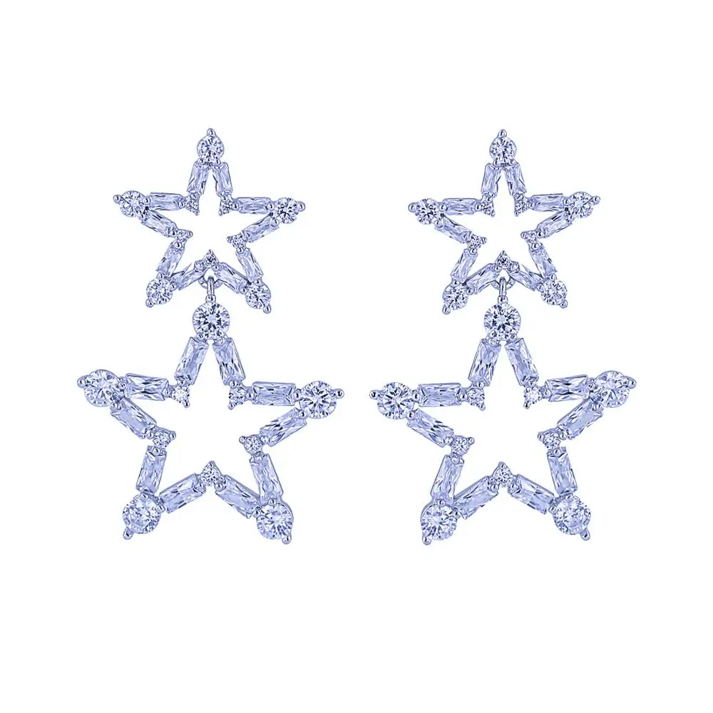 Crystal Cubic Zirconia CZ Stars Wedding Dangle Earring for Bridal Women Girl Prom Party Jewelry Accessories
Crystal Cubic Zirconia CZ Stars Wedding Dangle Earring for Bridal Women Girl Prom Party Jewelry Accessories