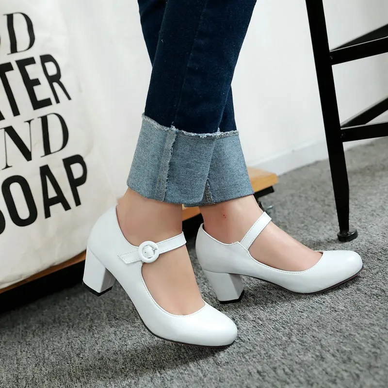 Sianie Tianie 2020 spring autumn white beige round toe 6cm thick high heels buckle strap lady mary jane shoes pumps size 42 43
Sianie Tianie 2020 spring autumn white beige round toe 6cm thick high heels buckle strap lady mary jane shoes pumps size 42 43
